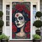 Dia De Los Muertos Door Cover Day of The Dead Porch Sign(Multicolor)72"L x 36"W